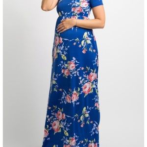 Pink blush maternity maxi